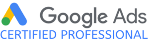 Google Ads certification badge showcasing expertise.